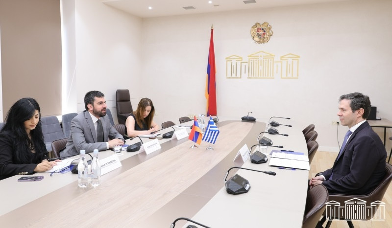Sargis Khandanyan meets with Ambassador Extraordinary and Plenipotentiary of Greece to Armenia