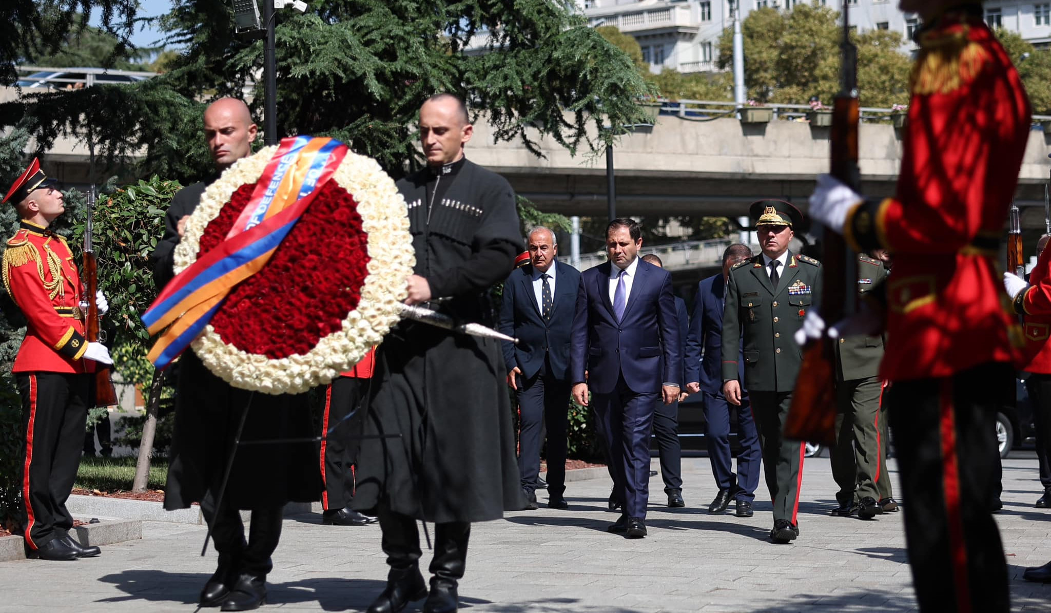 Within framework of his official visit Armenia's Defence Minister Suren Papikyan visited Heroes Square