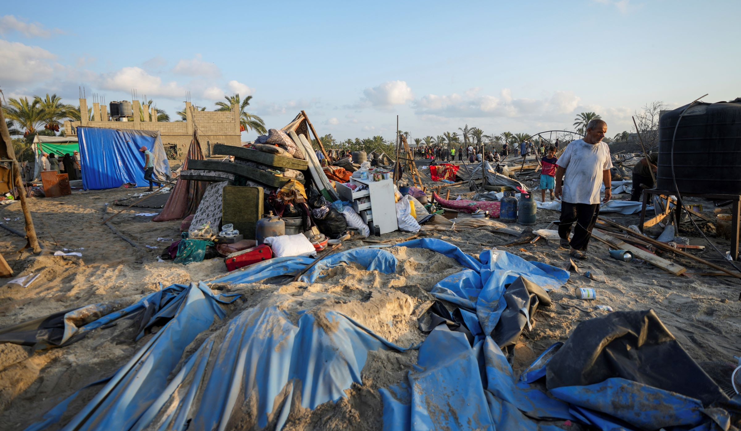 Israel strikes Gaza tent camp, leaving at least 40 dead