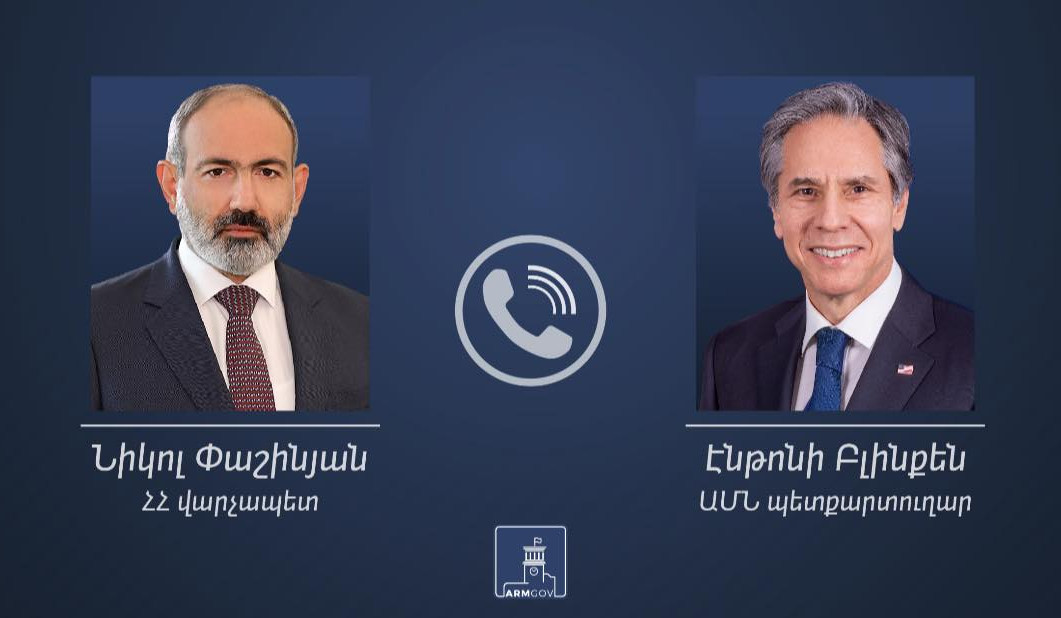 Nikol Pashinyan holds telephone conversation with Antony Blinken