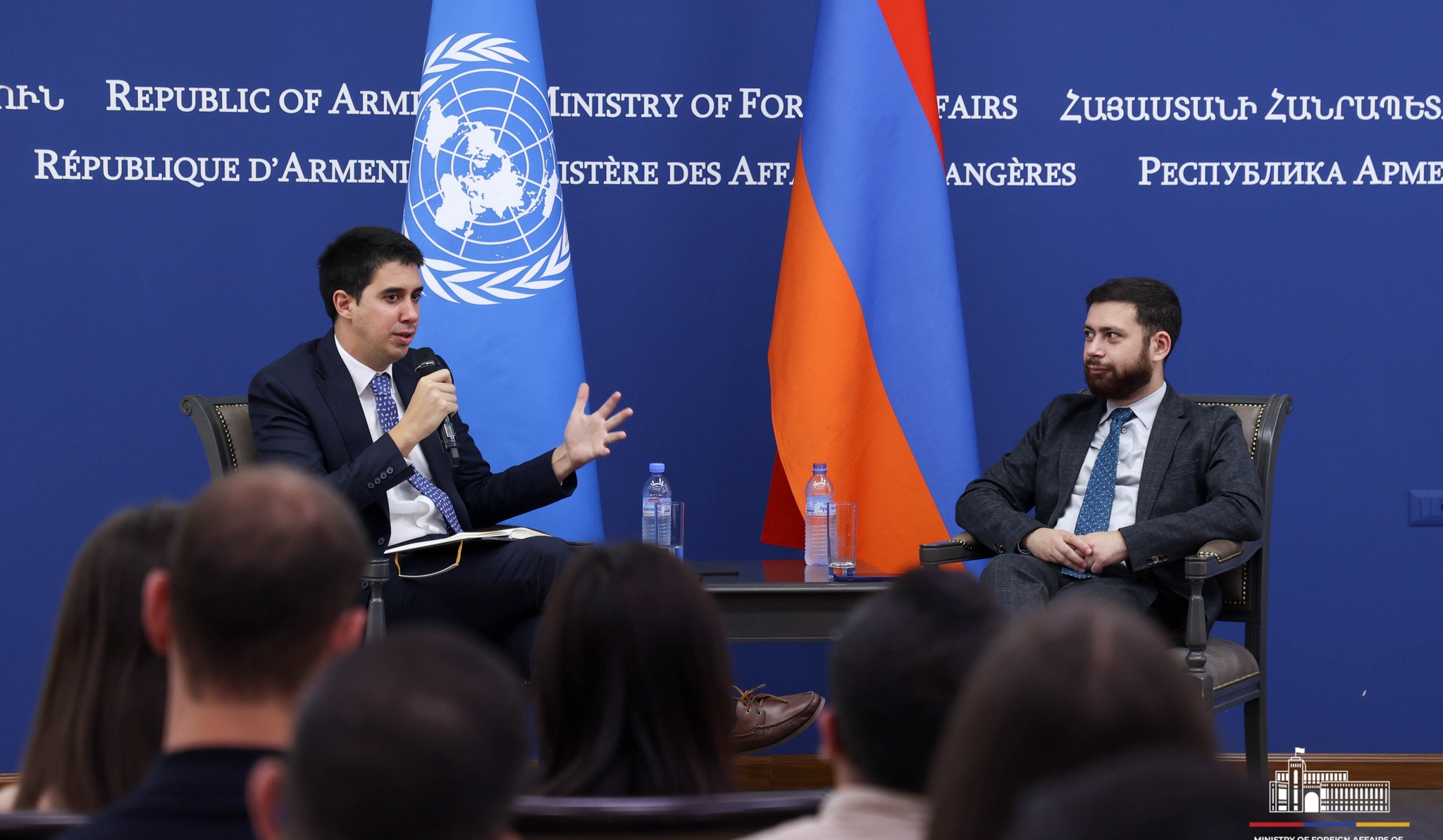 Meeting of Vahan Kostanyan and Assistant Secretary-General for Youth Affairs Felipe Paullier with Armenian youth representatives