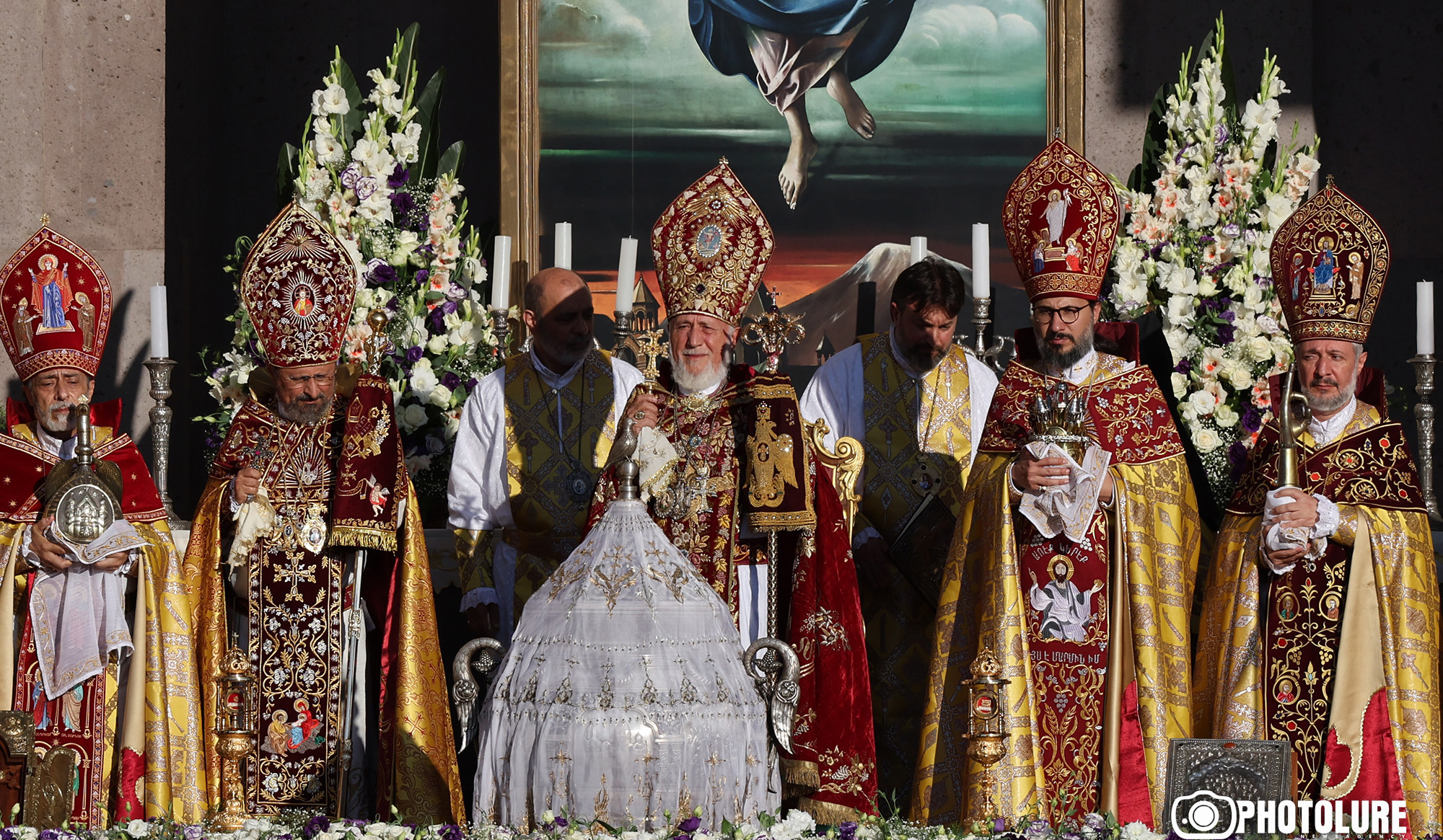 Blessing of Holy Muron in open altar of St. Trdat of Mother See of Holy Etchmiadzin