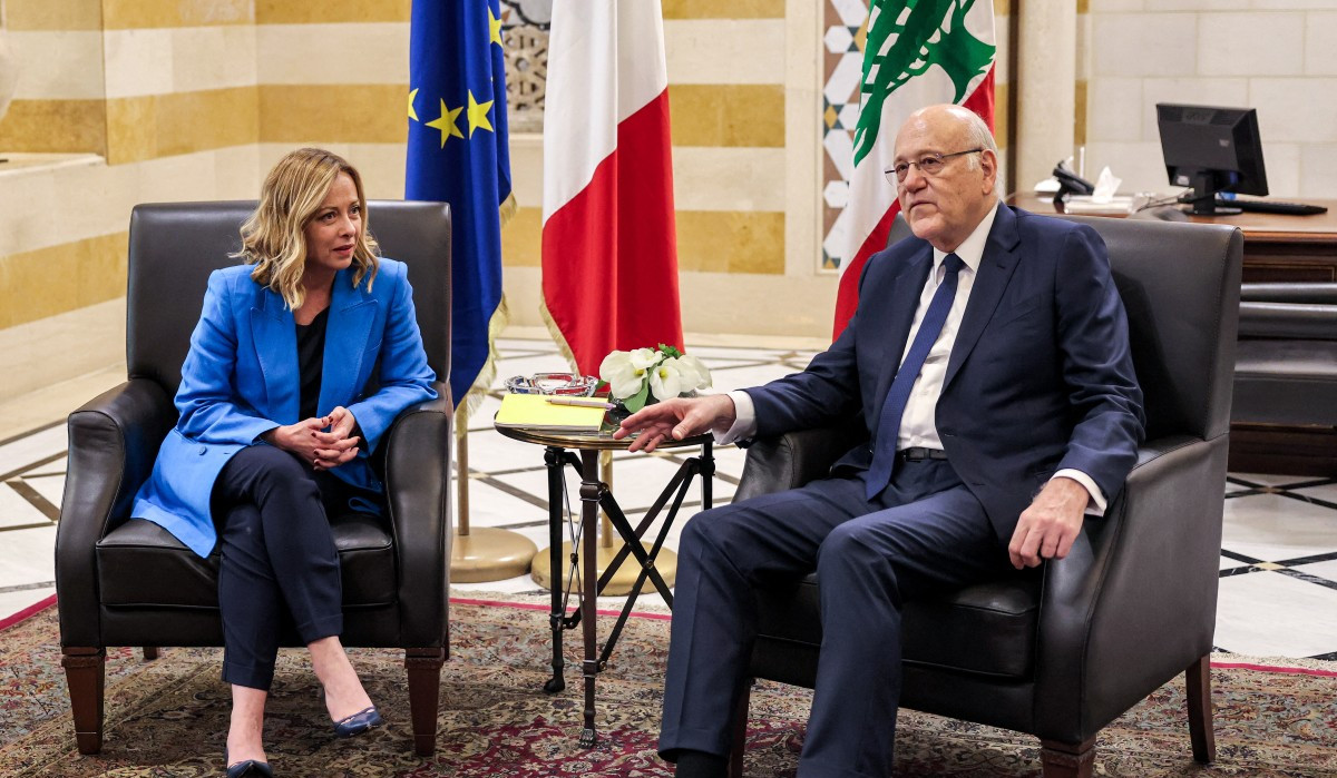 Italy's Meloni holds talks with her Lebanese counterpart Mikati in Beirut