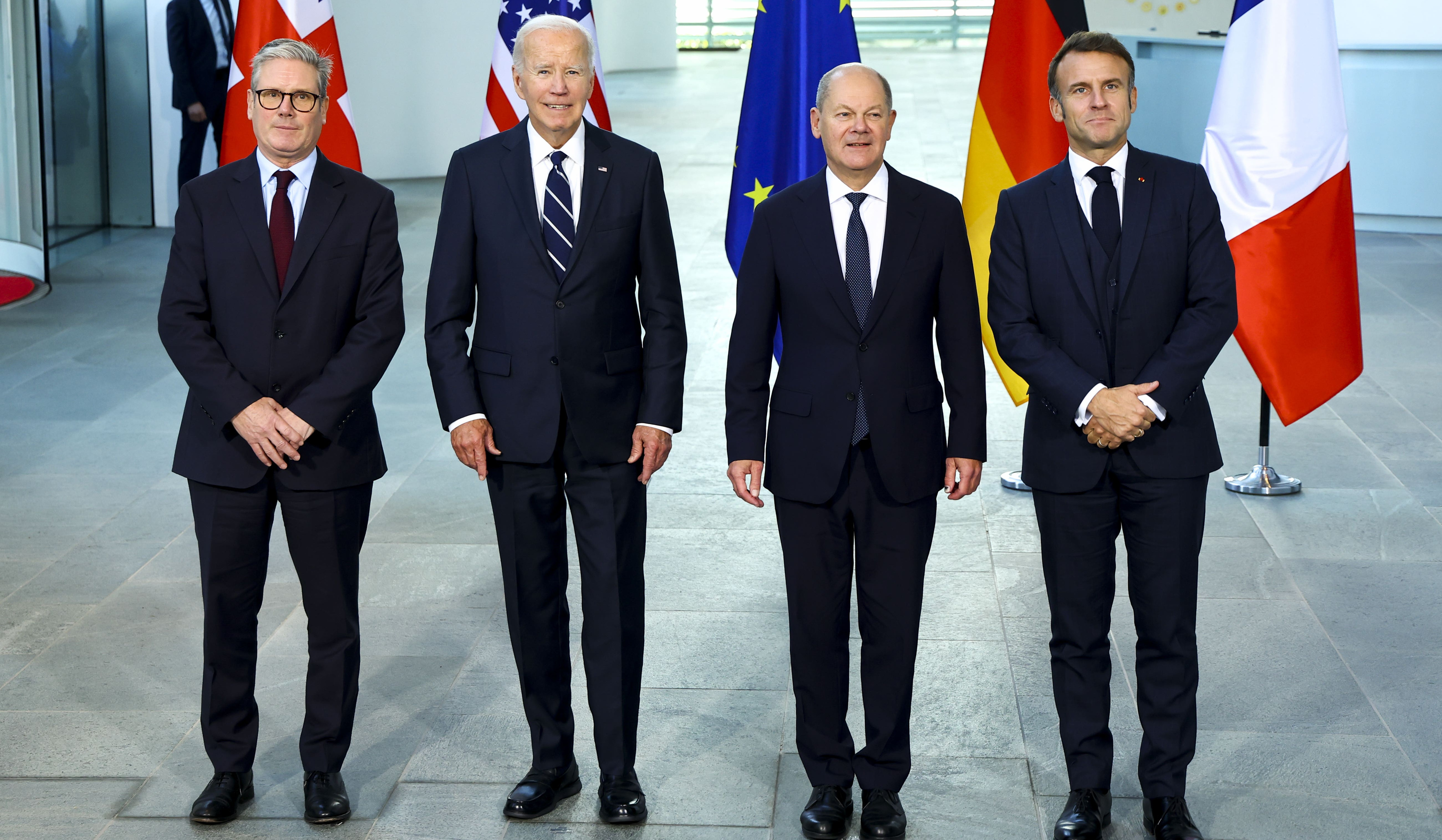 Biden, Germany's Scholz, France's Macron and Britain's Starmer hold Quad meeting