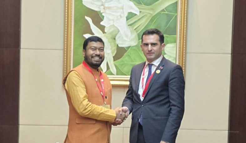 RA NA Vice President Hakob Arshakyan meets with Head of Delegation of India Rameswar Teli