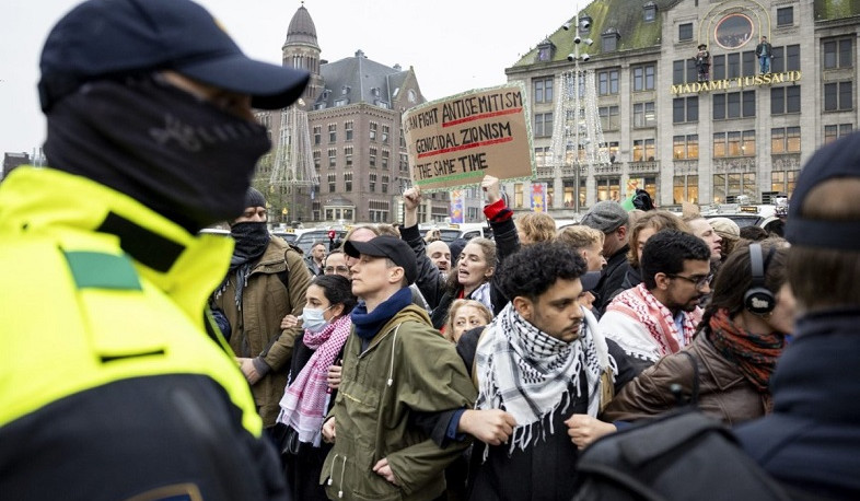 Amsterdam police detain pro-Palestinian protesters defying ban