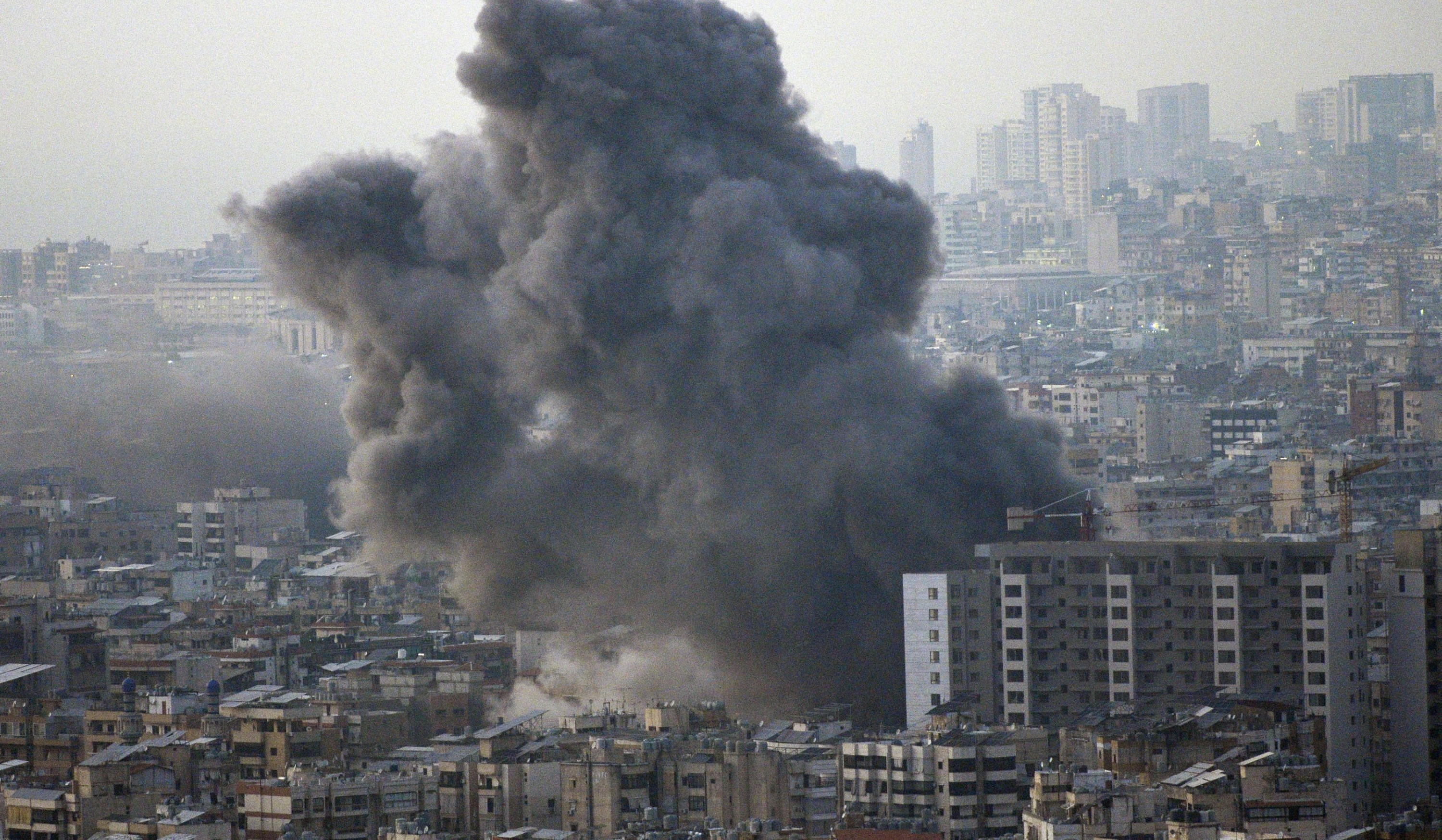 Explosions and smoke as Israeli airstrikes hit Beirut southern suburbs