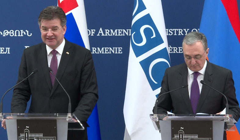 Mnatsakanyan and Lajčák give joint press conference