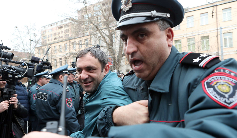 Акция протеста в центре Еревана