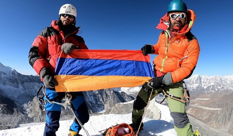 Armenian flag over Himalayas