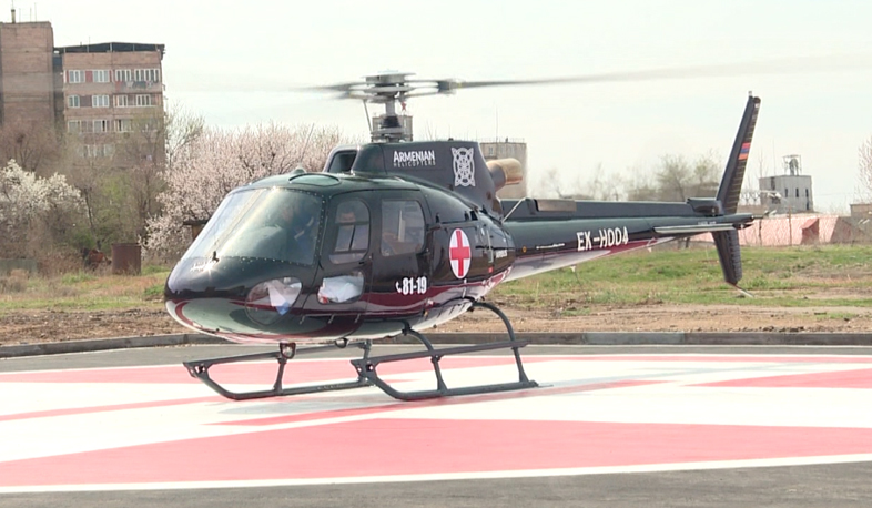 Helicopter brings first patient to medical center