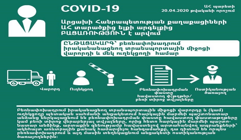 Արցախից ելքի սահմանափակումների մասով կլինեն բացառություններ