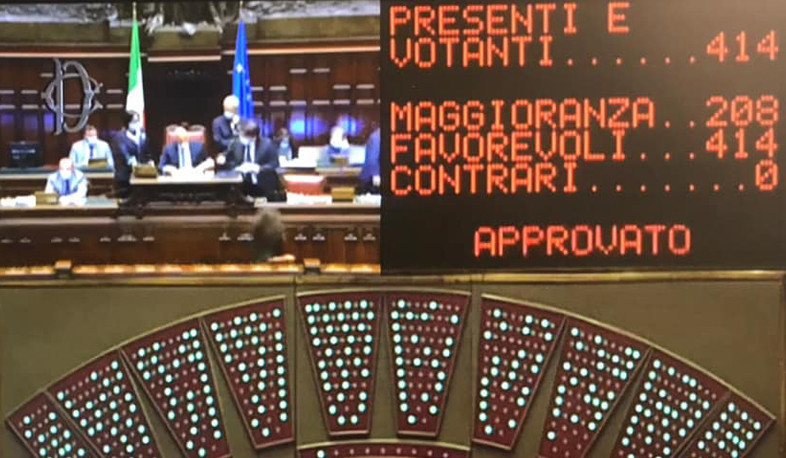 The Italian Chamber of Deputies voted in favor of the ratification of the Armenia-EU agreement