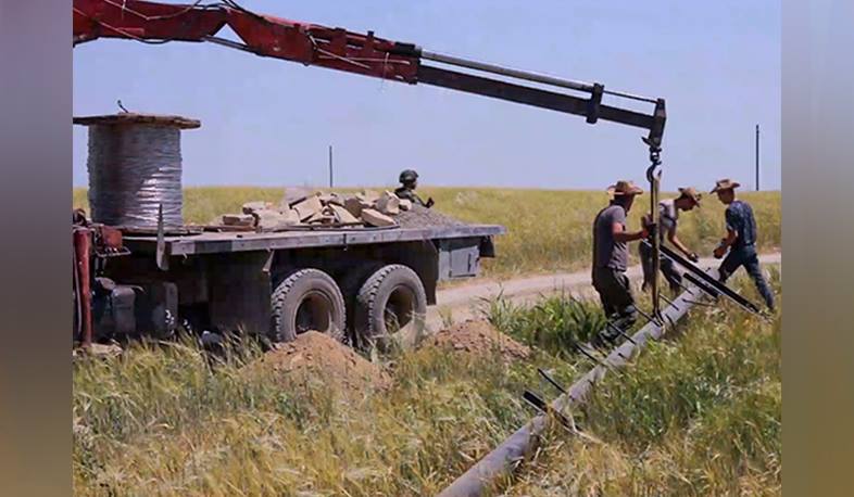 Rus sülhməramlıları Artsaxdakı elektrik xətlərinin bərpası zamanı təhlükəsizliyi təmin edirlər