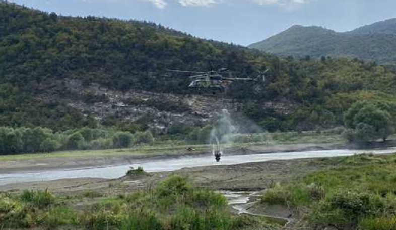 Փրկարարներն Իջևանի գինու գործարանի մոտակայքում վերսկսել են հրդեհաշիջման աշխատանքները