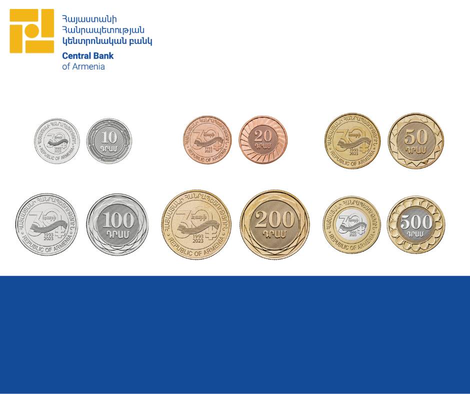 Coins dedicated to 30th anniversary of Dram are put into circulation
