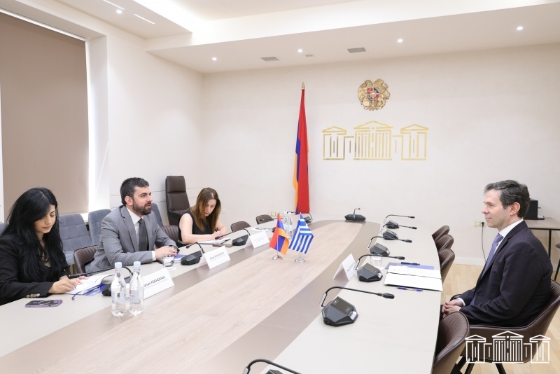 Sargis Khandanyan meets with Ambassador Extraordinary and Plenipotentiary of Greece to Armenia