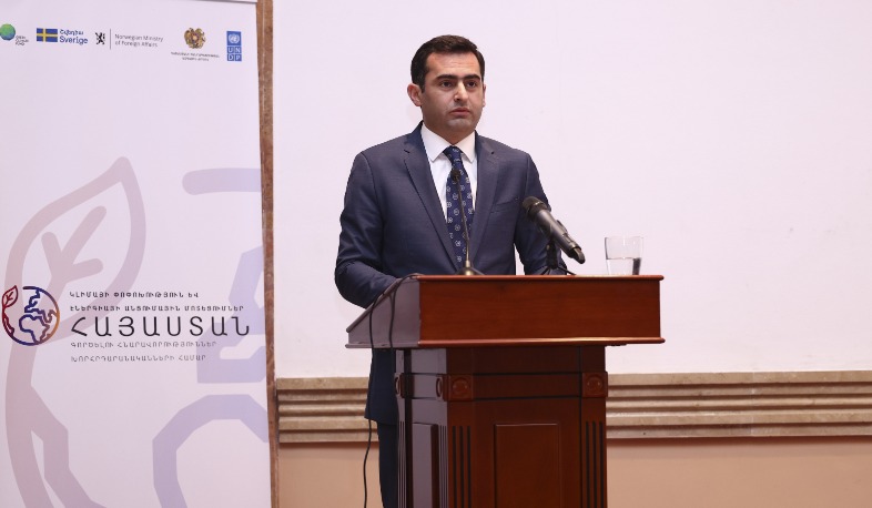 Hakob Arshakyan gives speech at opening of Conference on Climate Change and Energy Transition: Opportunities for Parliamentarians to Act