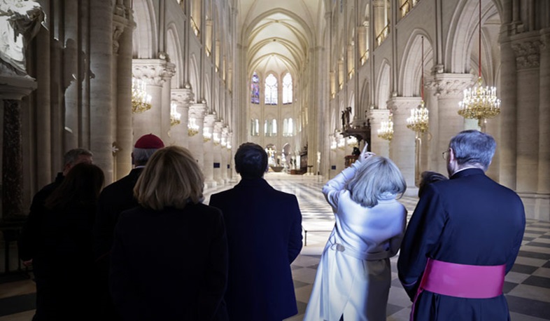 Macron visits Notre-Dame cathedral in Paris set to reopen next week