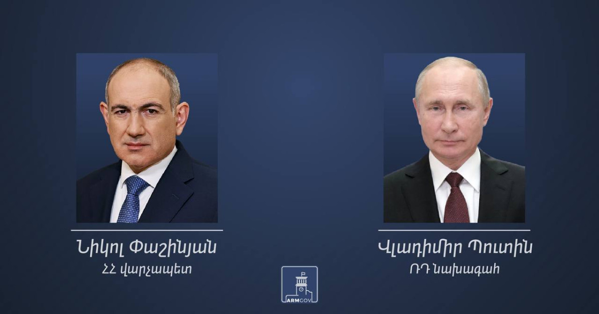 Nikol Pashinyan and Vladimir Putin hold phone conversation