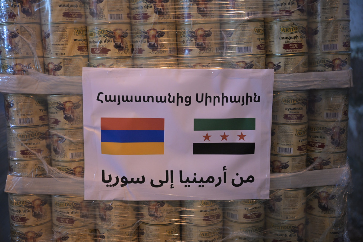 Trucks carrying humanitarian aid leave Armenia for Syria: photos