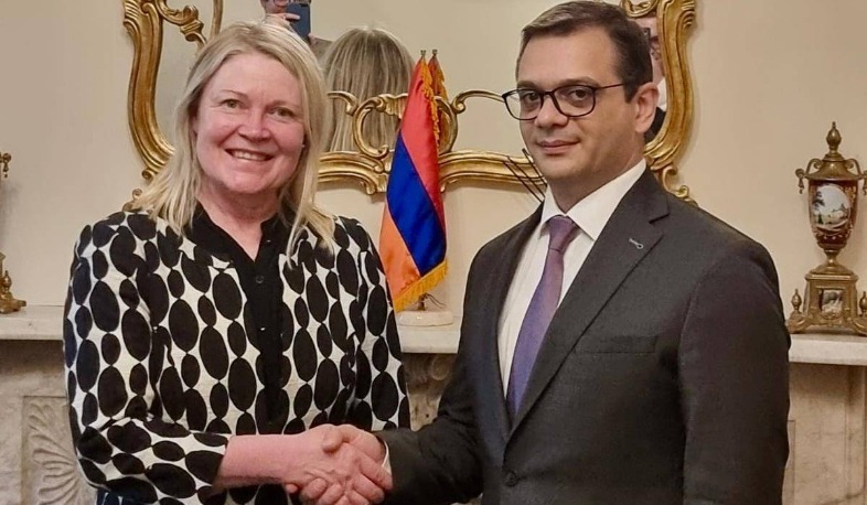 Meeting of Deputy Foreign Minister of Armenia Robert Abisoghomonyan with President of Assembly of States Parties to Rome Statute of ICC Päivi Kaukoranta