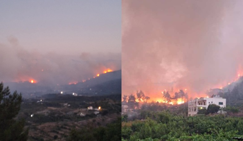 Wildfires raging in Latakia reached first Armenian-populated village in Kessab