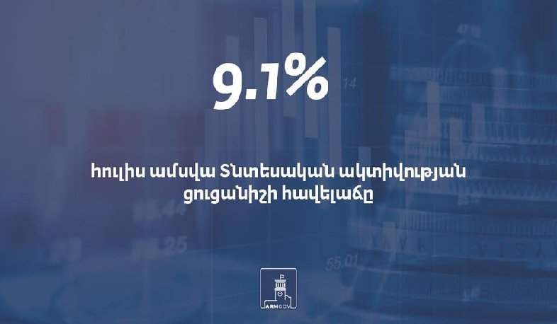 2025-ի հուլիսին նախորդ տարվա համեմատ Հայաստանում ՏԱՑ-ի հավելաճը կազմել է 9.1%