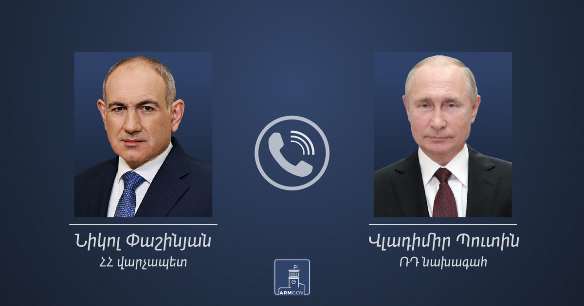 Nikol Pashinyan, Vladimir Putin hold telephone conversation