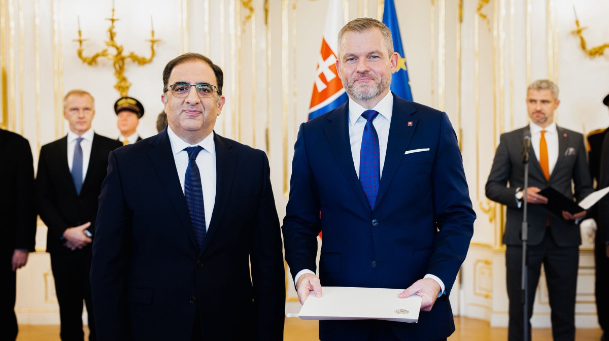 Ambassador Hovhannisyan presented his credentials to President of Slovakia