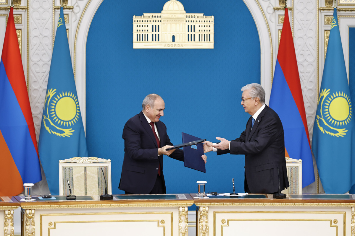 Nikol Pashinyan and Kassym-Jomart Tokayev signed joint statement; other documents also exchanged between two countries