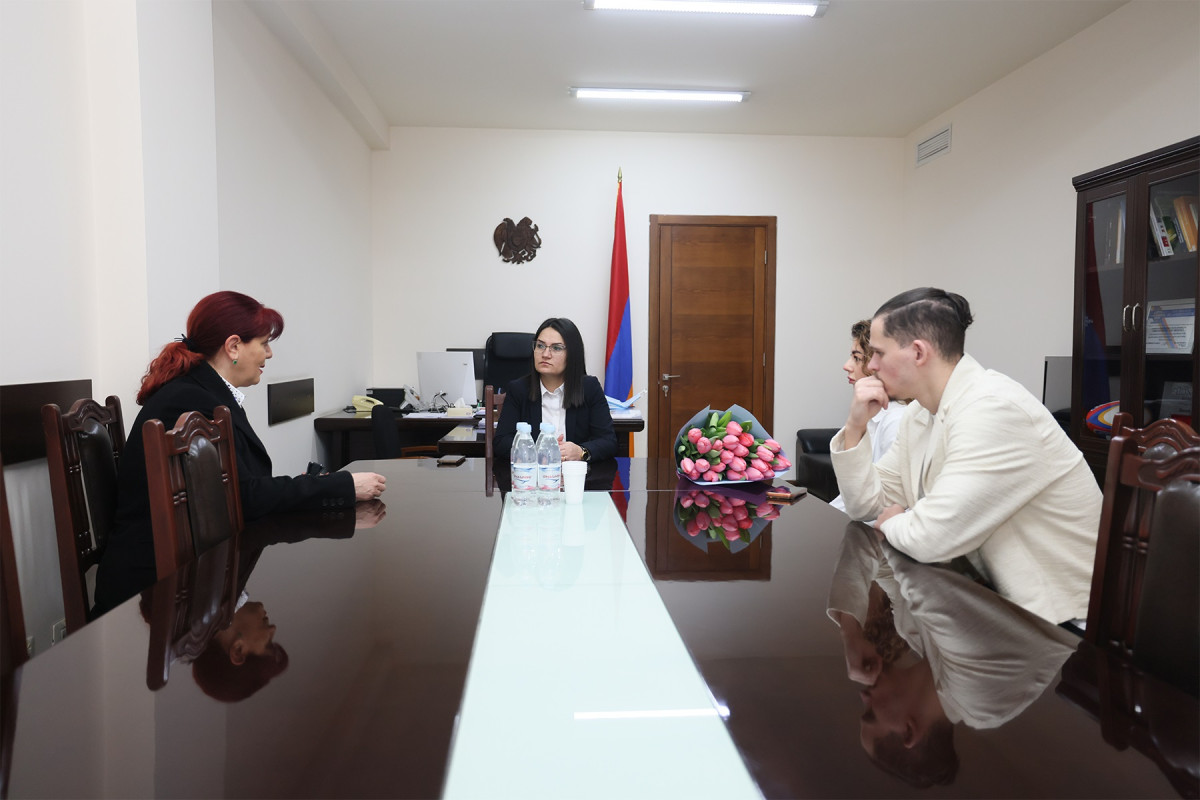 Հասմիկ Ավագյանն ընդունել է գեղասահորդներ Կարինա Ակոպովային և Նիկիտա Ռախմանինին