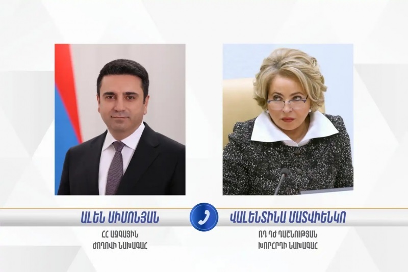 Alen Simonyan və Valentina Matviyenko parlamentlərarası münasibətlər və ikitərəfli gündəliklə bağlı məsələləri müzakirə ediblər