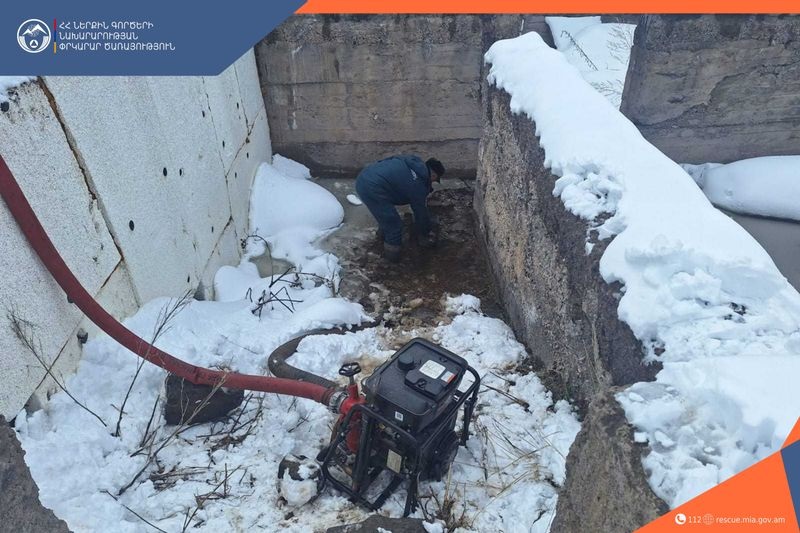 Փրկարարները Ծաղկահովիտ գյուղի տներից մեկին կից օժանդակ շինությունից հեռացրել են մոտ 50 տոննա ջուր