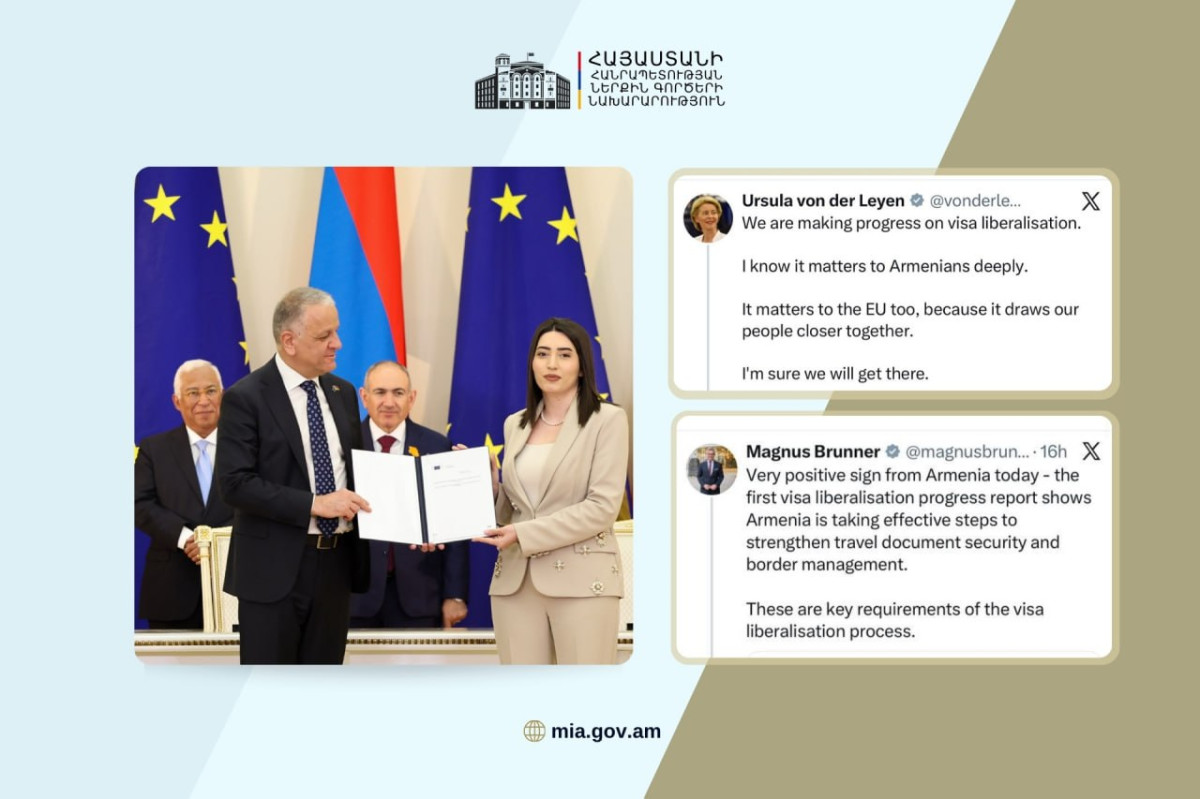 ՀՀ-ԵՄ վիզաների ազատականացման գործընթացը հաջողությամբ կշարունակվի և կհասնի իր նպատակին․ Ուրսուլա ֆոն դեր Լայեն