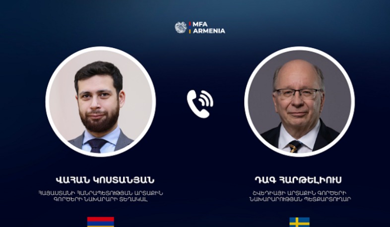 ՀՀ ԱԳ փոխնախարարը հեռախոսազրույց է ունեցել Շվեդիայի ԱԳՆ պետքարտուղարի հետ
