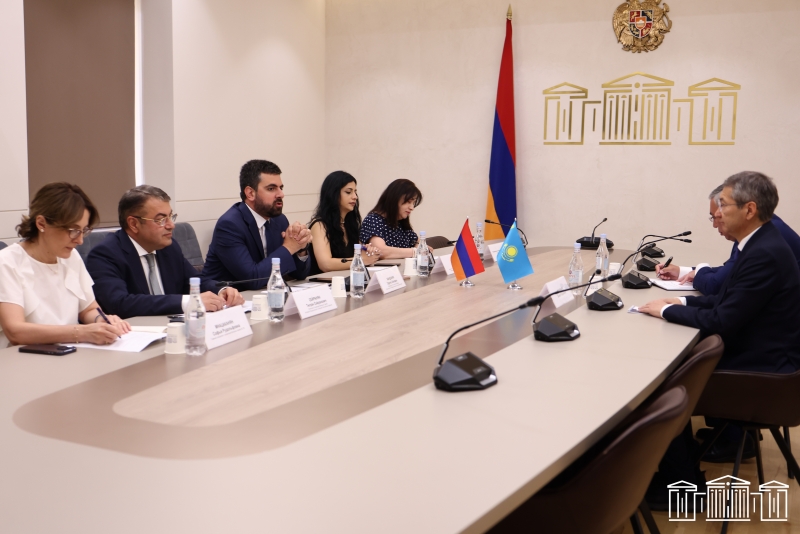 Sargis Khandanyan meets with Ambassador Extraordinary and Plenipotentiary of Kazakhstan to Armenia