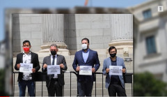 Freedom for Armenian prisoners of war: silent action at the central entrance of the Spanish Congress