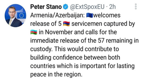 EU's foreign and security policy spokesman called for the immediate release of the captives