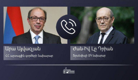 The phone conversation between the Foreign Ministers of Armenia and France took place