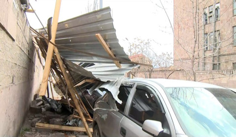 The consequences of devastation in Yerevan as a result of strong winds. Photos