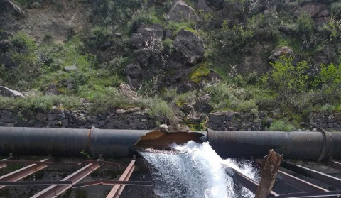 Արզնի-Երևան ջրատարը վթարվել է հարակից բարձունքից պոկված ժայռաբեկորի պատճառով