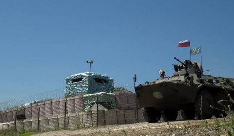 Russian peacekeepers held a training session on the defense of an observation post in Nagorno-Karabakh