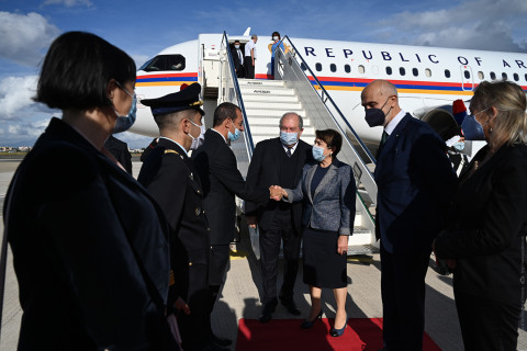 Armen Sarkissian arrives in Rome on state visit