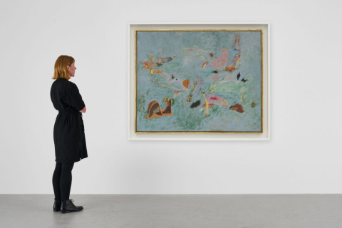 During routine maintenance, conservators discovered unknown Arshile Gorky painting hidden behind work on paper