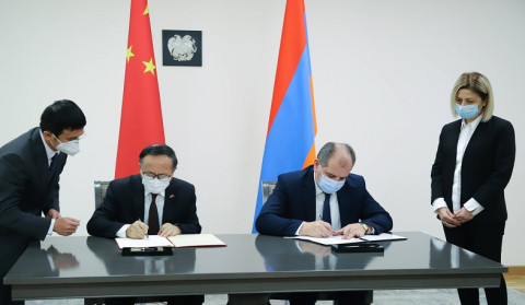 Ստորագրվել է «Հայաստանի կառավարության և Չինաստանի կառավարության միջև տեխնիկատնտեսական համագործակցության մասին» համաձայնագիր