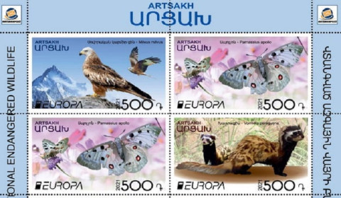 Արցախի «EUROPA-2021.Վտանգված ազգային վայրի բնություն» նամականիշերը եվրոպական մրցույթի լավագույնների շարքում են