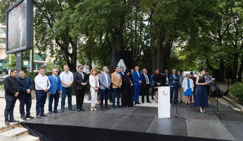 A statue of Charles Aznavour has been erected in Varna