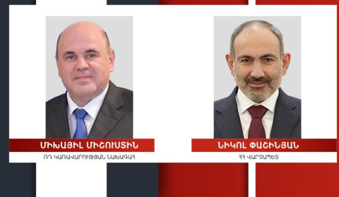 Nikol Paşinyan və Mixail Mişustin Ermənistanla Rusiya arasında əməkdaşlıqla bağlı məsələləri müzakirə edib