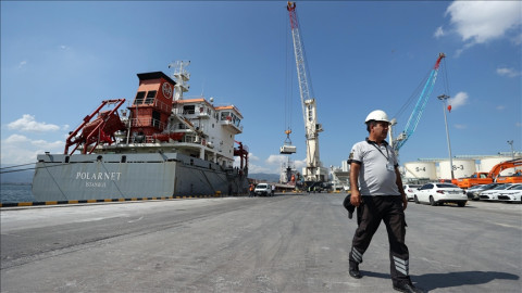 Grain carrier Polarnet docks in Turkish port
